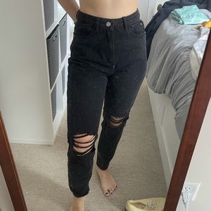 Black high waisted boyfriend jeans